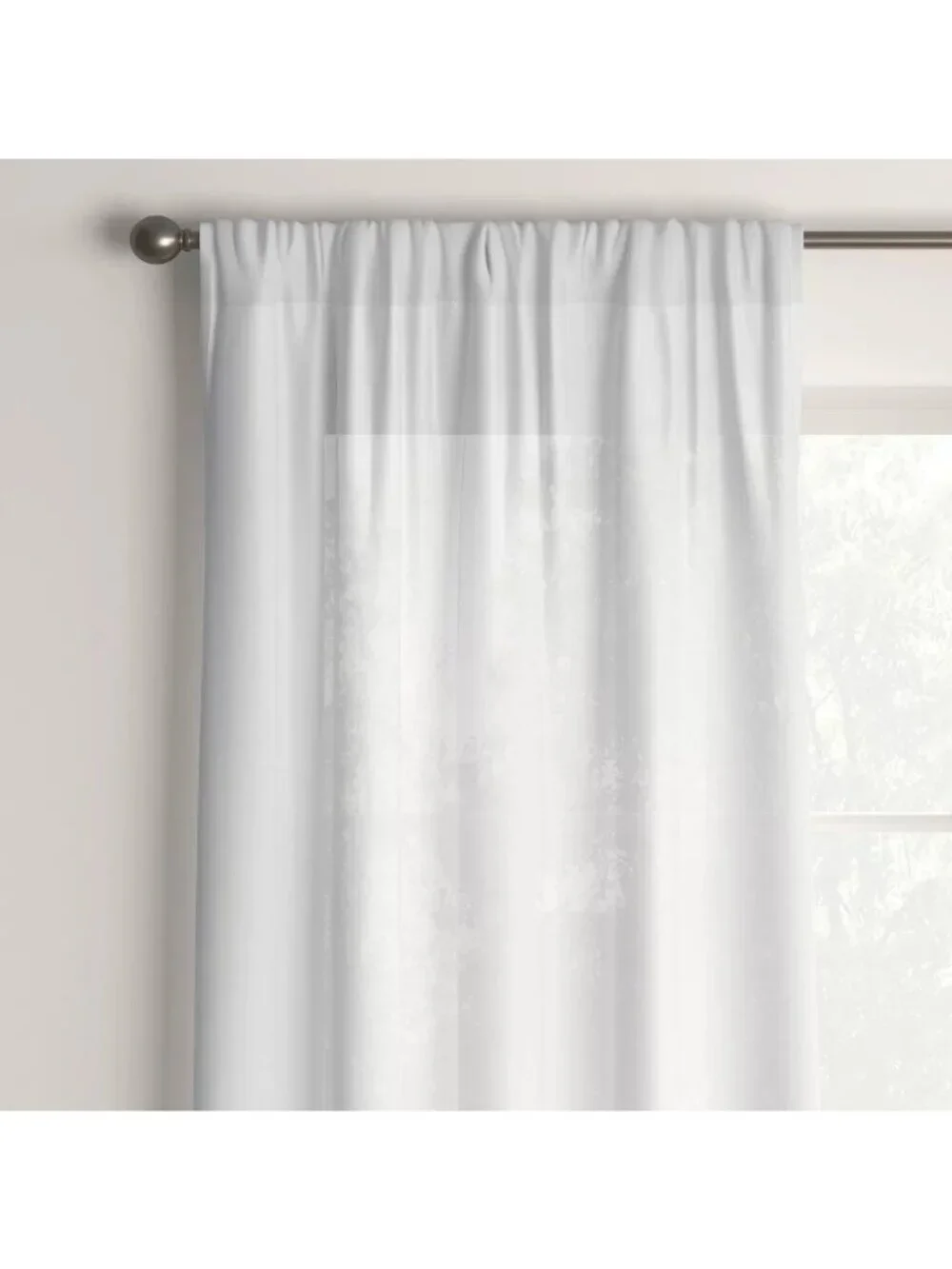 Room Essentials Sheer White Rod Pocket Hang Single Curtain Panel 60